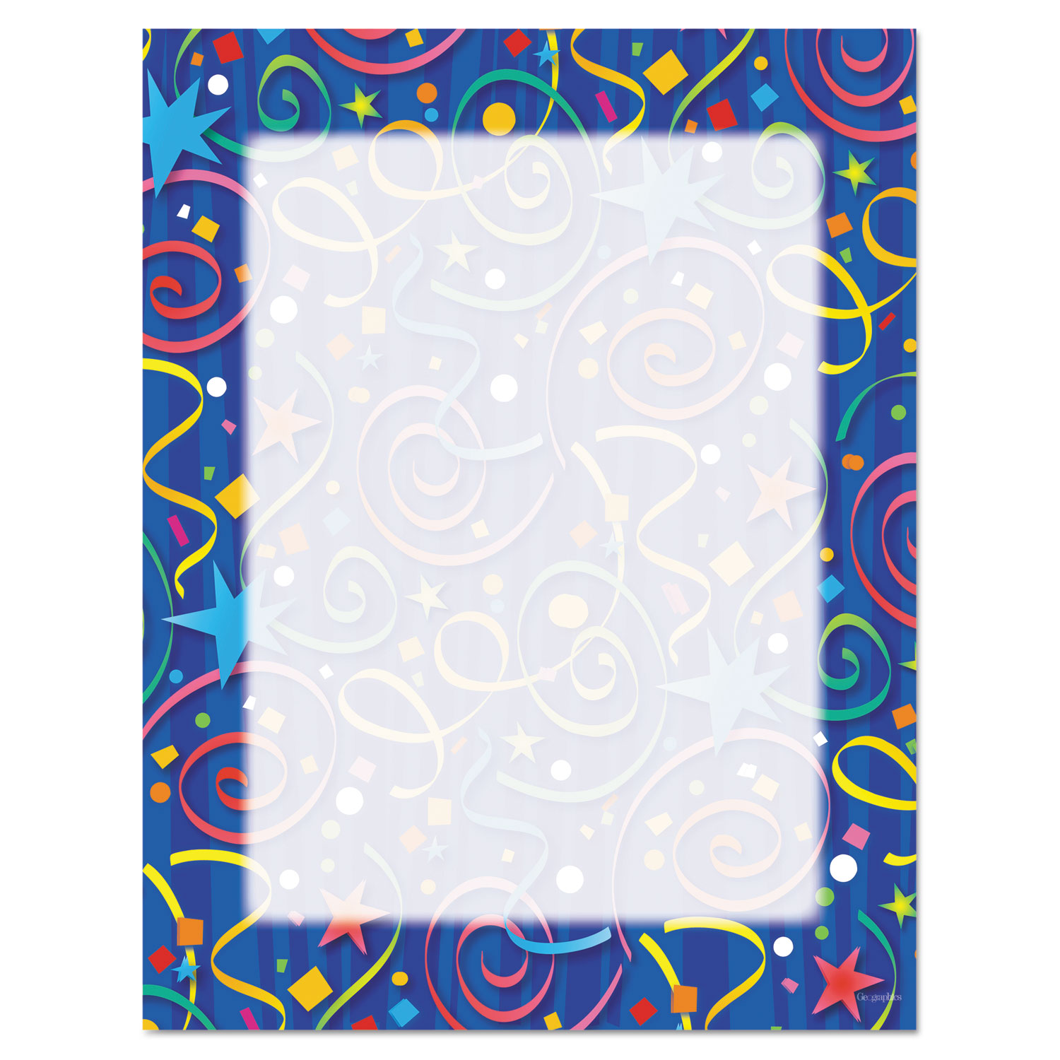 Design Suite Paper, 24 lbs., Star Confetti, 8 1/2 x 11, Royal Blue, 100/Pack