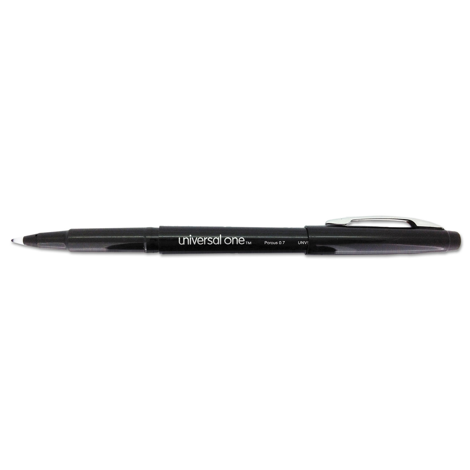 Porous Tip Stick Pen, Black Ink, Medium, Dozen