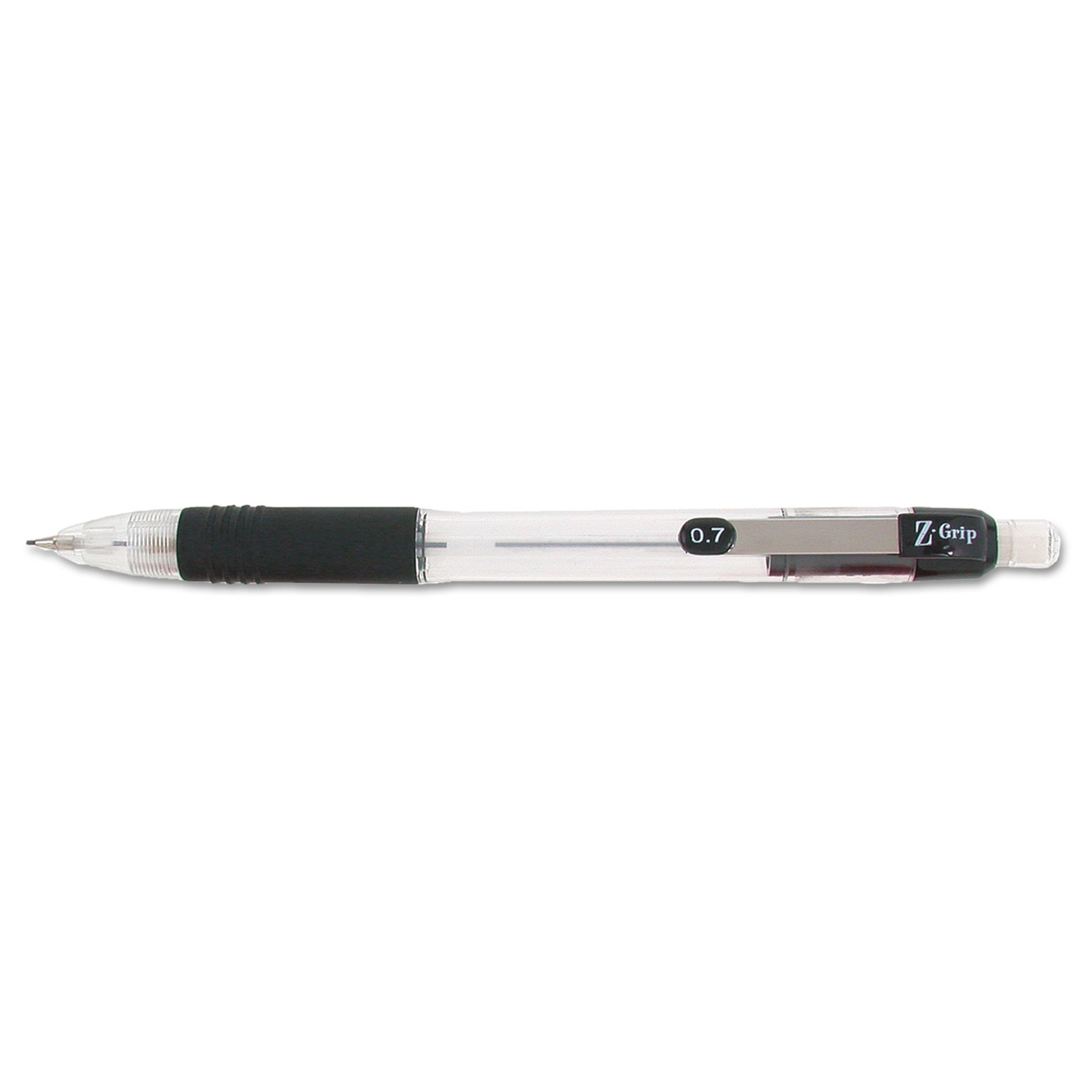  Zebra 15241 Z-Grip Mechanical Pencil, 0.7 mm, HB (#2.5), Black Lead, Clear/Black Grip Barrel, 24/Pack (ZEB15241) 