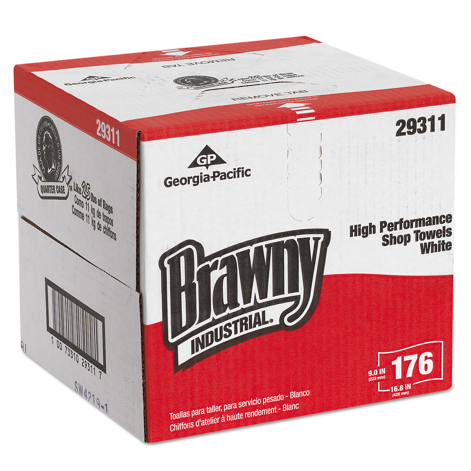Heavy Weight HEF Disposable Shop Towels, 9 x 16 4/5, White, 176/Box