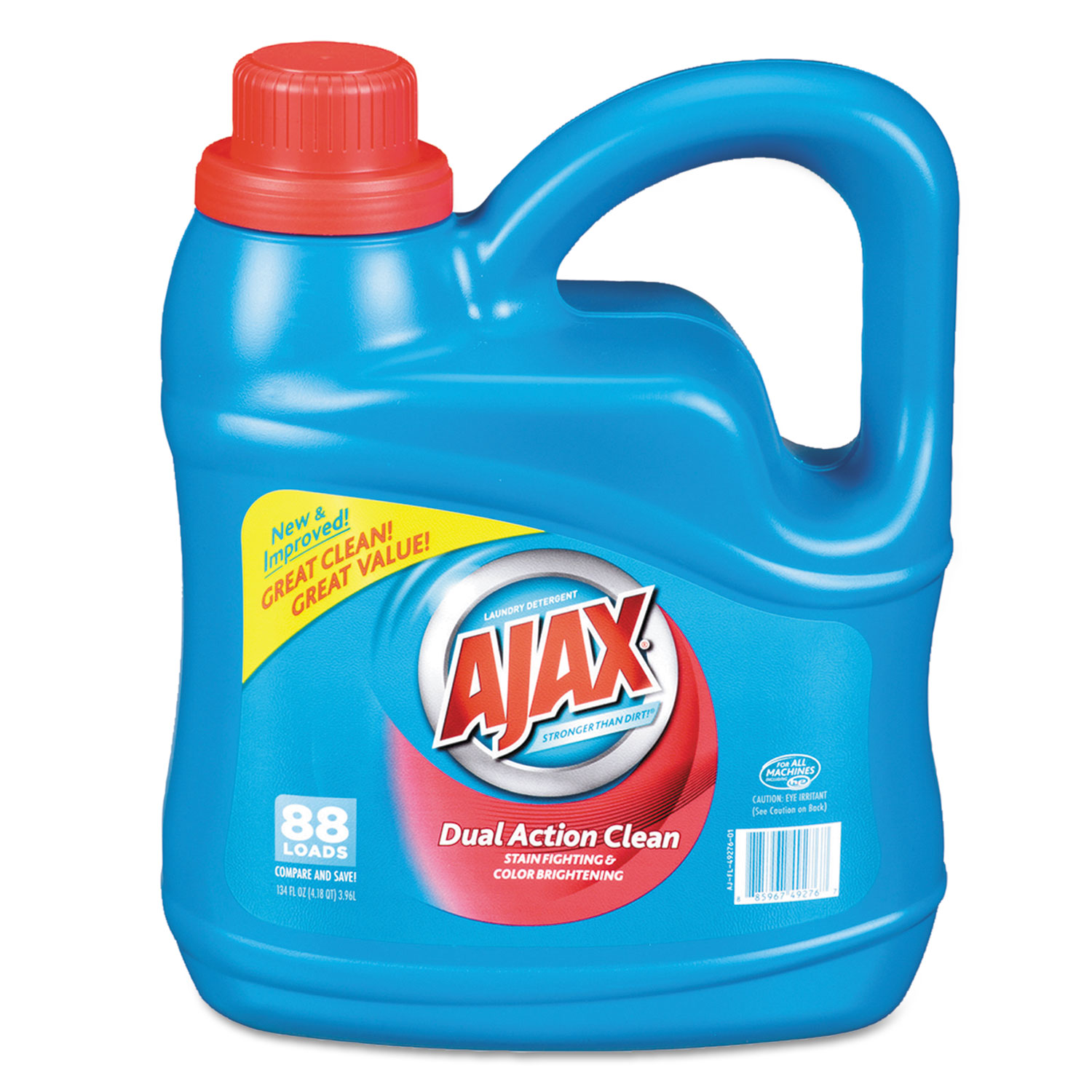 Dual Action Clean Liquid Laundry Detergent, Fresh Scent, 134 oz Bottle,
