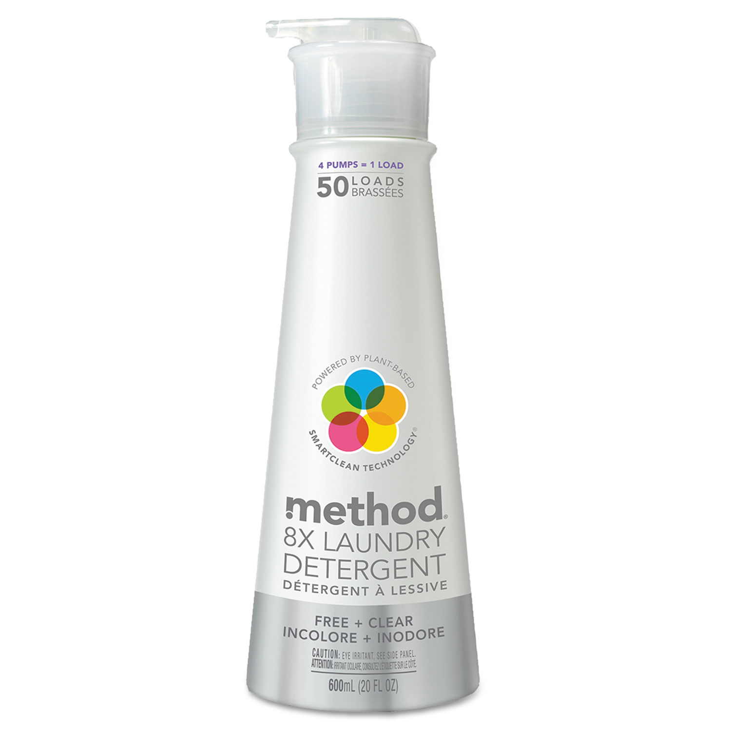  Method 81793901126 8X Laundry Detergent, Free & Clear, 20 oz Bottle (MTH01126) 