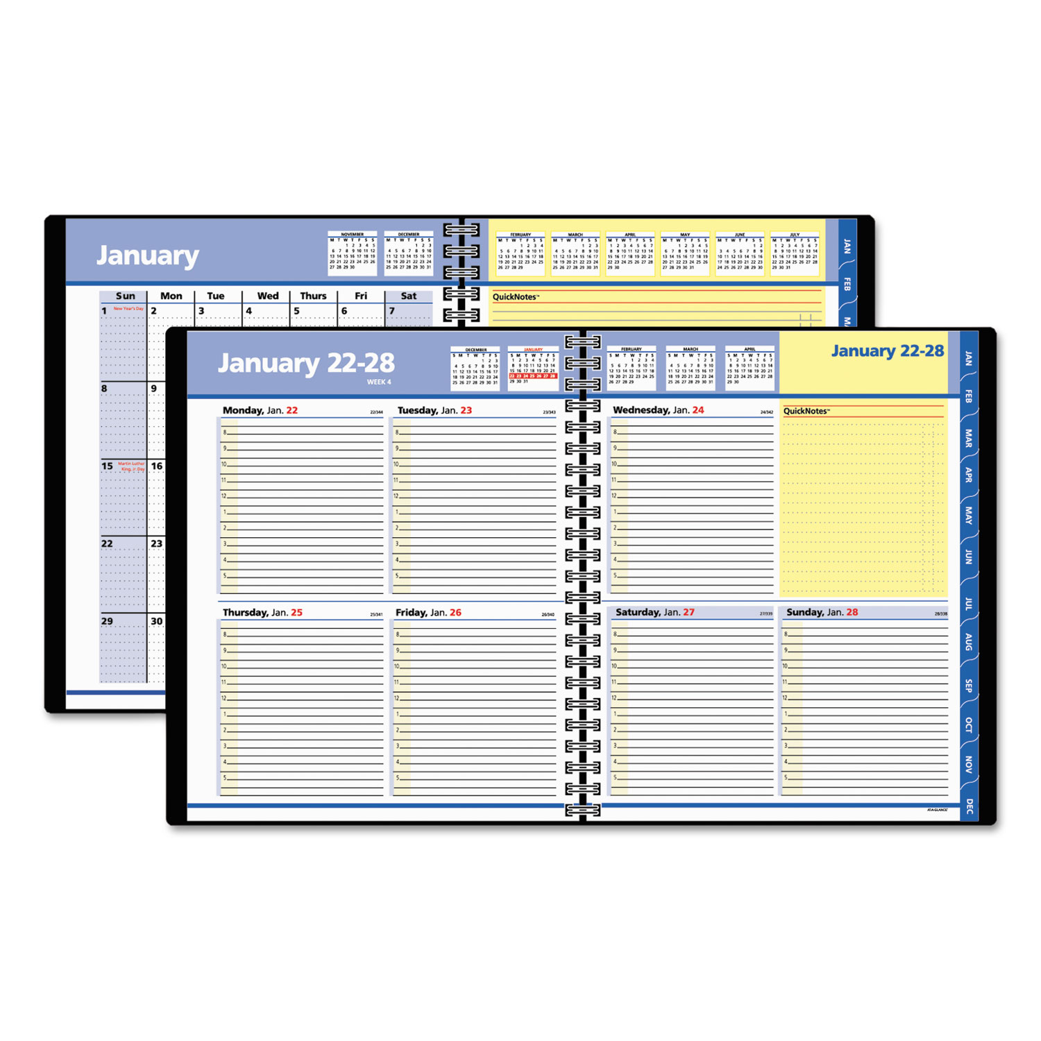 QuickNotes Weekly/Monthly Appointment Book, 8 x 9 7/8, Black, 2018