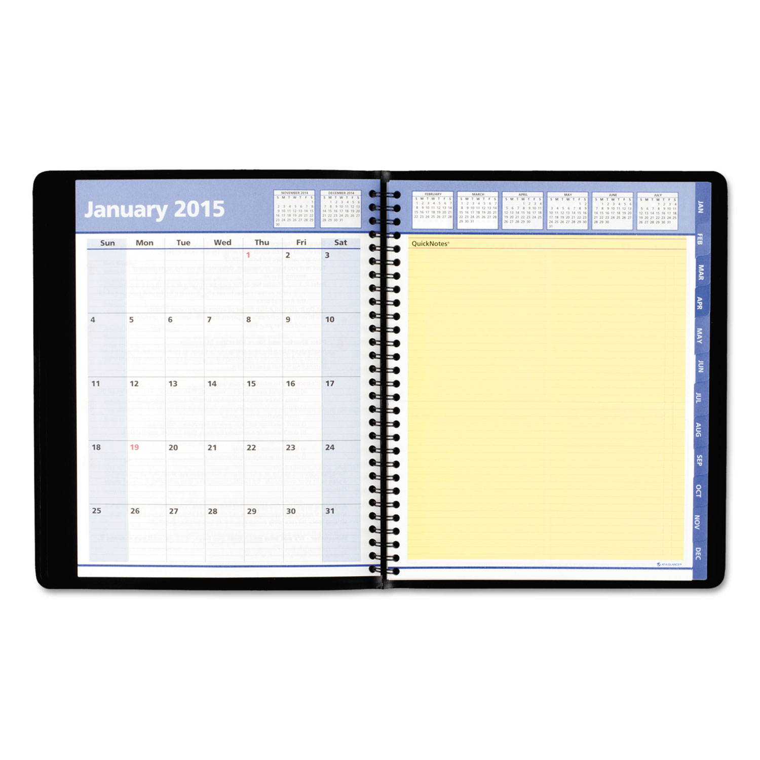 QuickNotes Weekly/Monthly Appointment Book, 8 x 9 7/8, Black, 2018