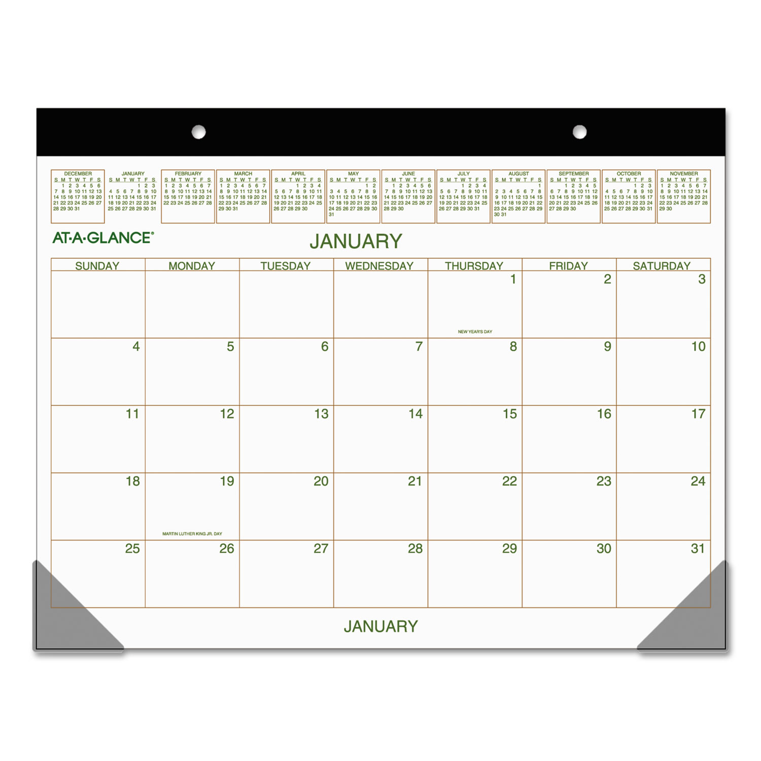 Two-Color Desk Pad, 22 x 17, 2020