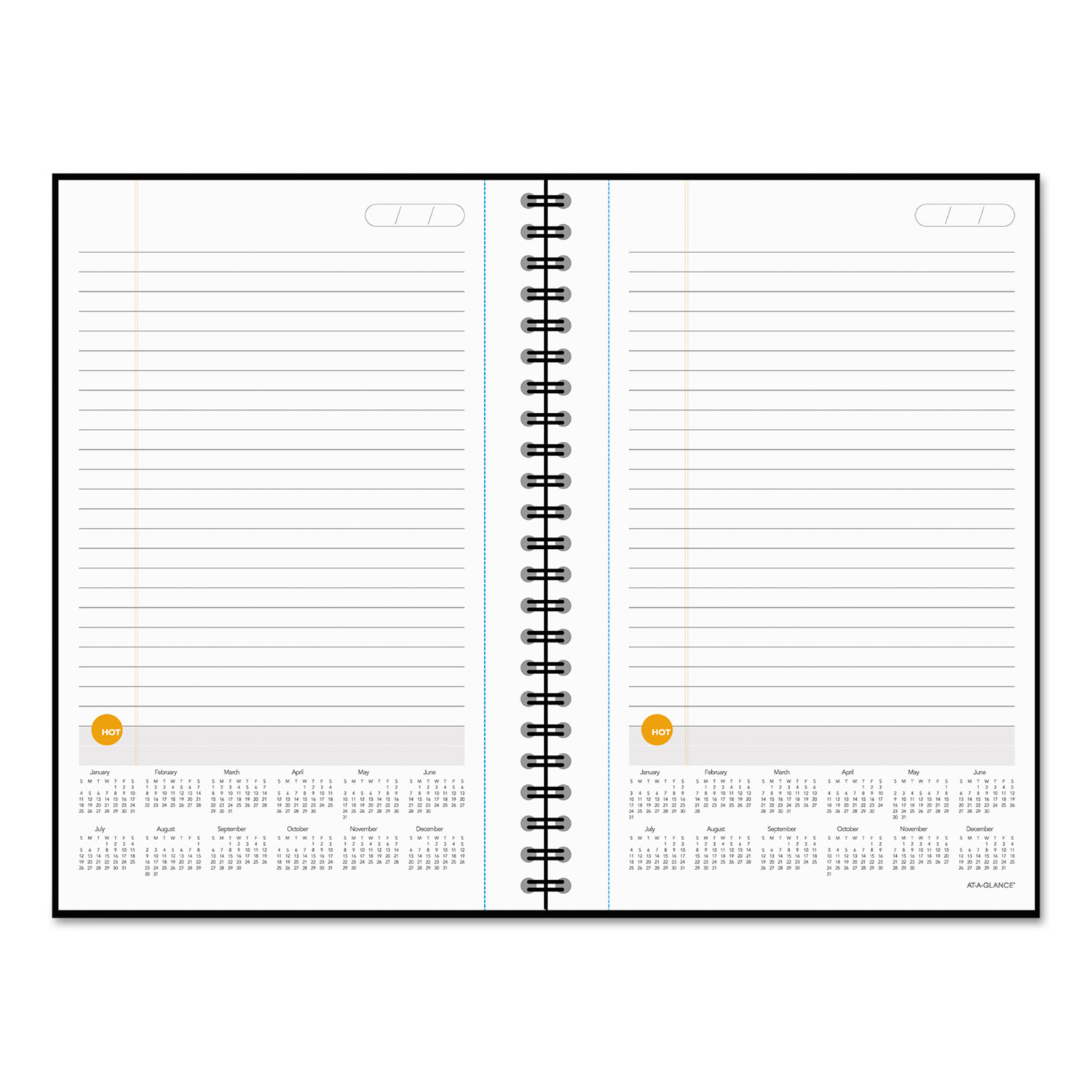 Plan. Write. Remember. Notebook with Reference Calendar, 5 5/8 x 9, Black