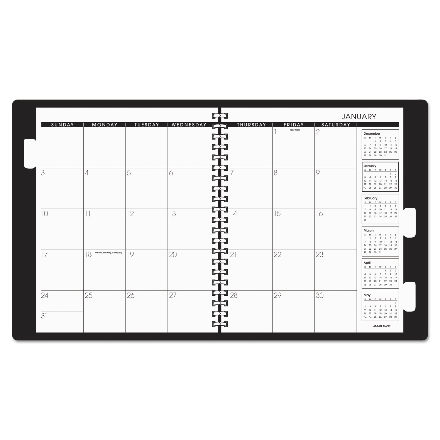 Refillable Multi-Year Monthly Planner, 9 x 11, White, 2017-2019