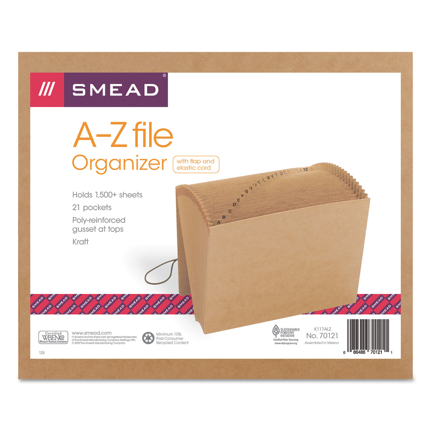  Smead 70121 Indexed Expanding Kraft Files, 21 Sections, 1/21-Cut Tab, Letter Size, Kraft (SMD70121) 
