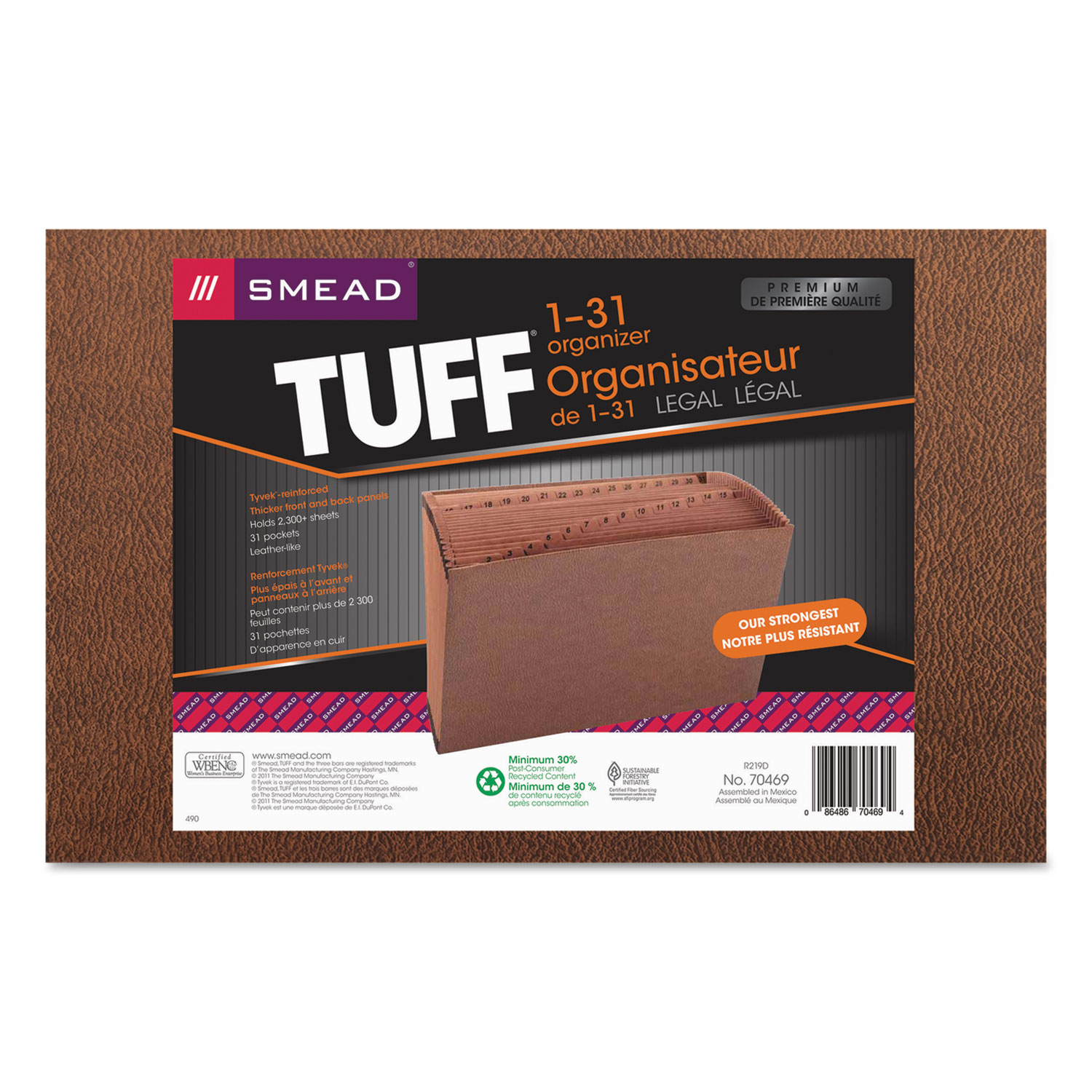  Smead 70469 TUFF Expanding Files, 31 Sections, 1/31-Cut Tab, Legal Size, Redrope (SMD70469) 