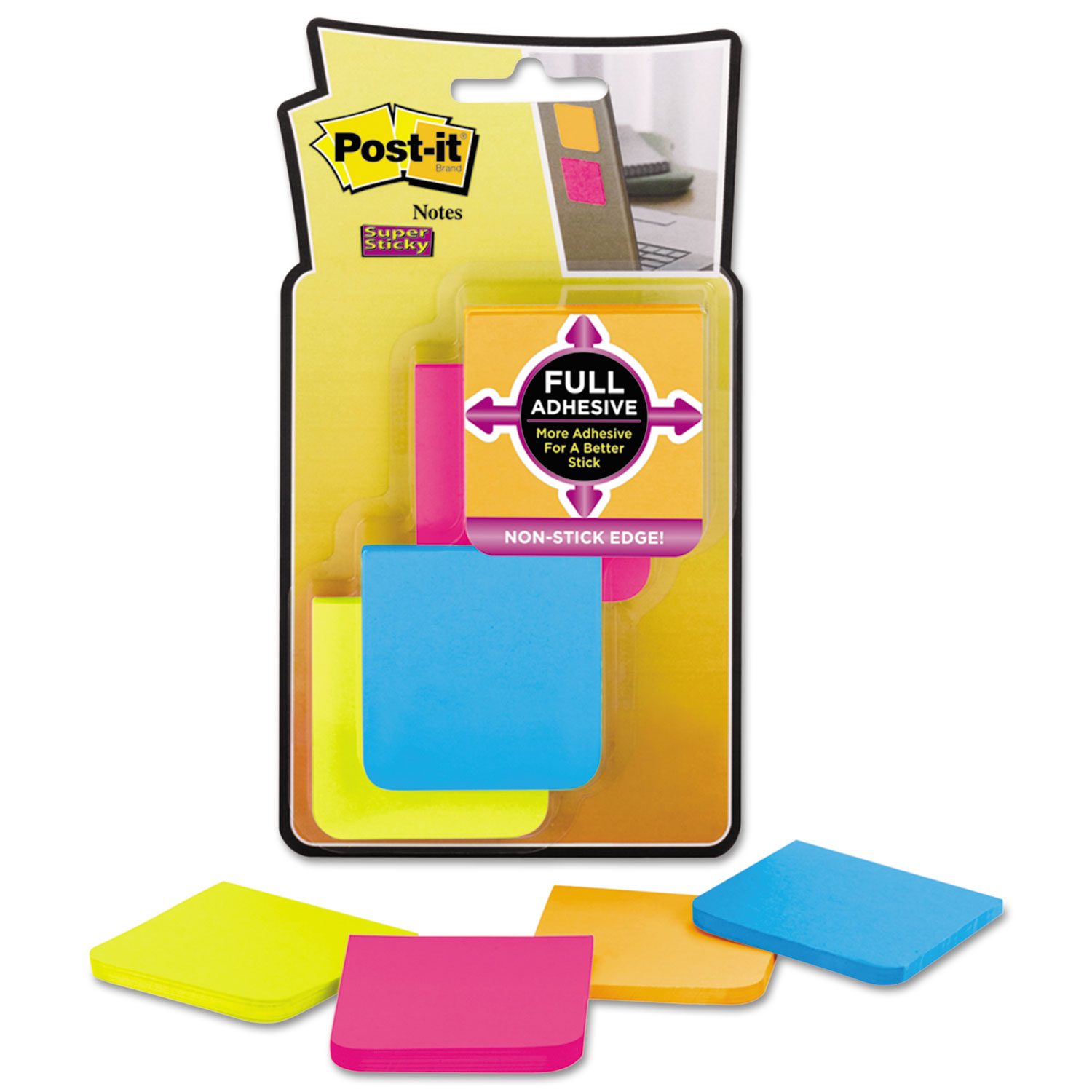 Full Adhesive Notes, 2 x 2, Assorted Rio de Janeiro Colors, 25-Sheet, 8/Pack