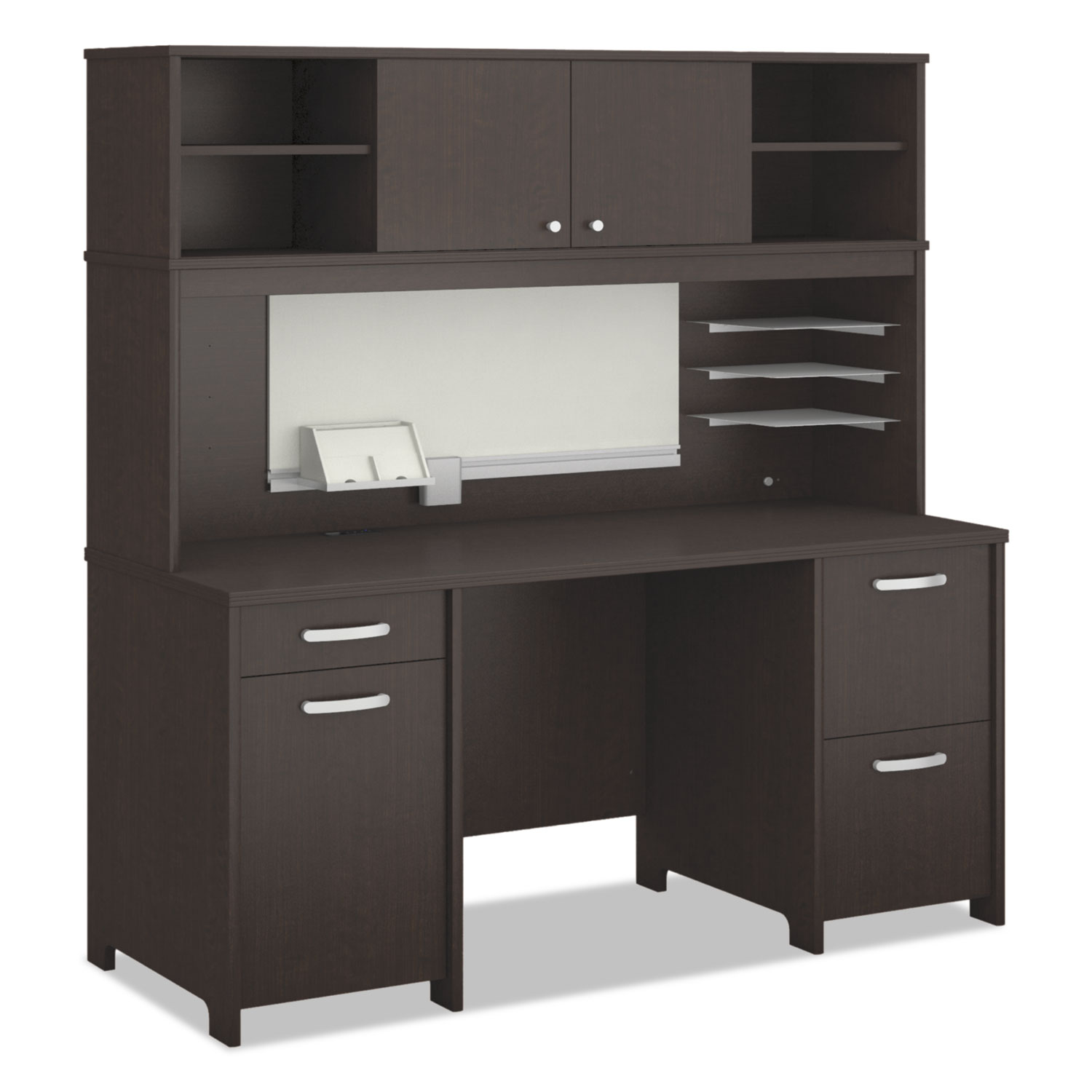 Series C Collection 66W Desk Shell, Mocha Cherry/Graphite Gray