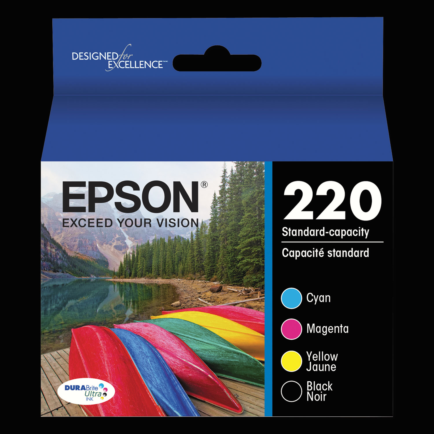  Epson T220120BCS T220120BCS (220) DURABrite Ultra Ink, Black/Cyan/Magenta/Yellow (EPST220120BCS) 