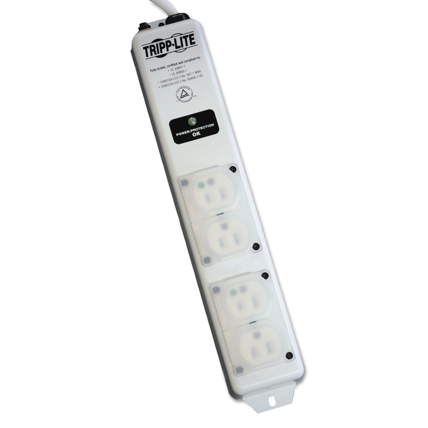 Protect It Four-Outlet Surge Suppressor, 4 Outlets, 1410 Joules, White