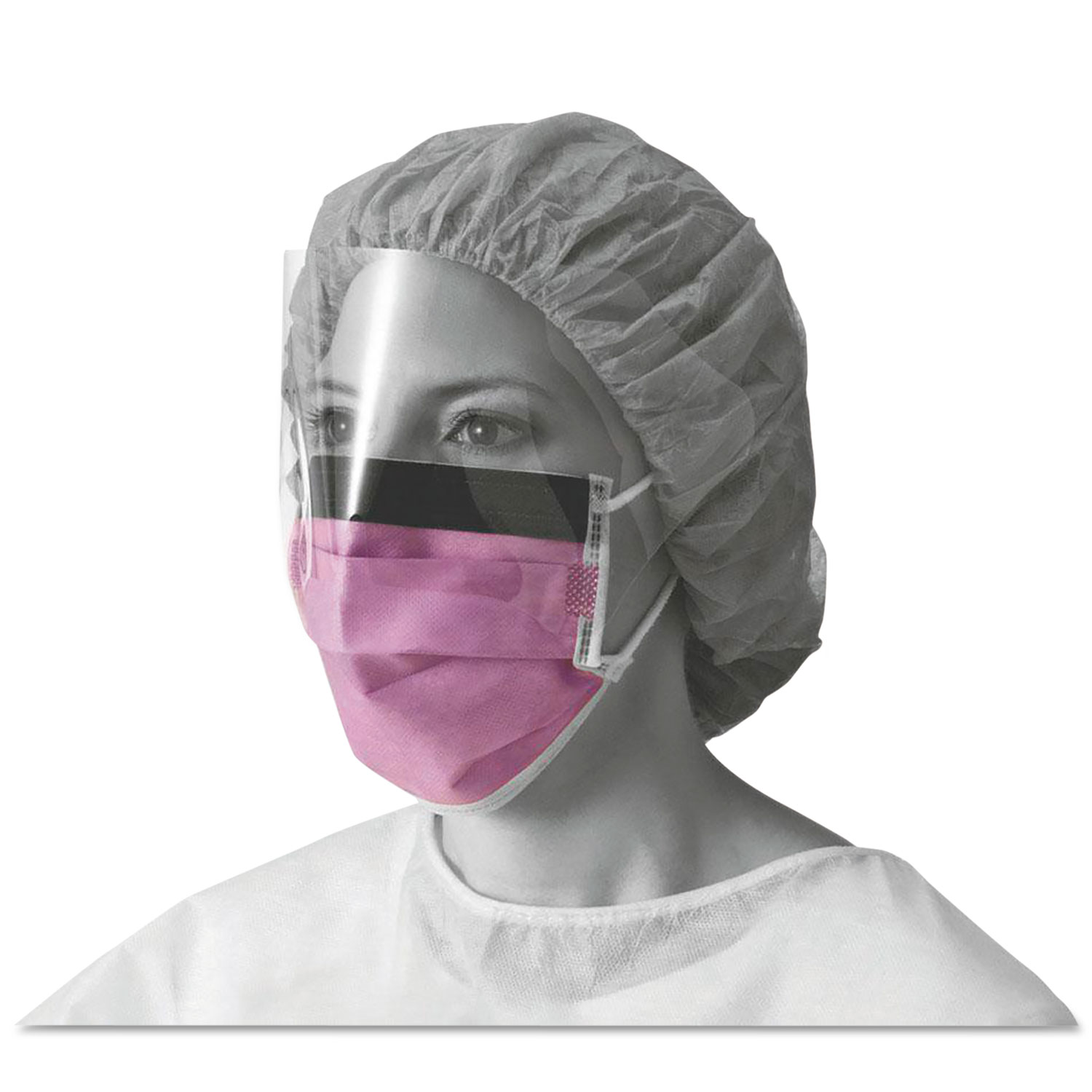 Prohibit Face Mask w/Eyeshield, Polypropylene/Cellulose, Purple, 25/Box