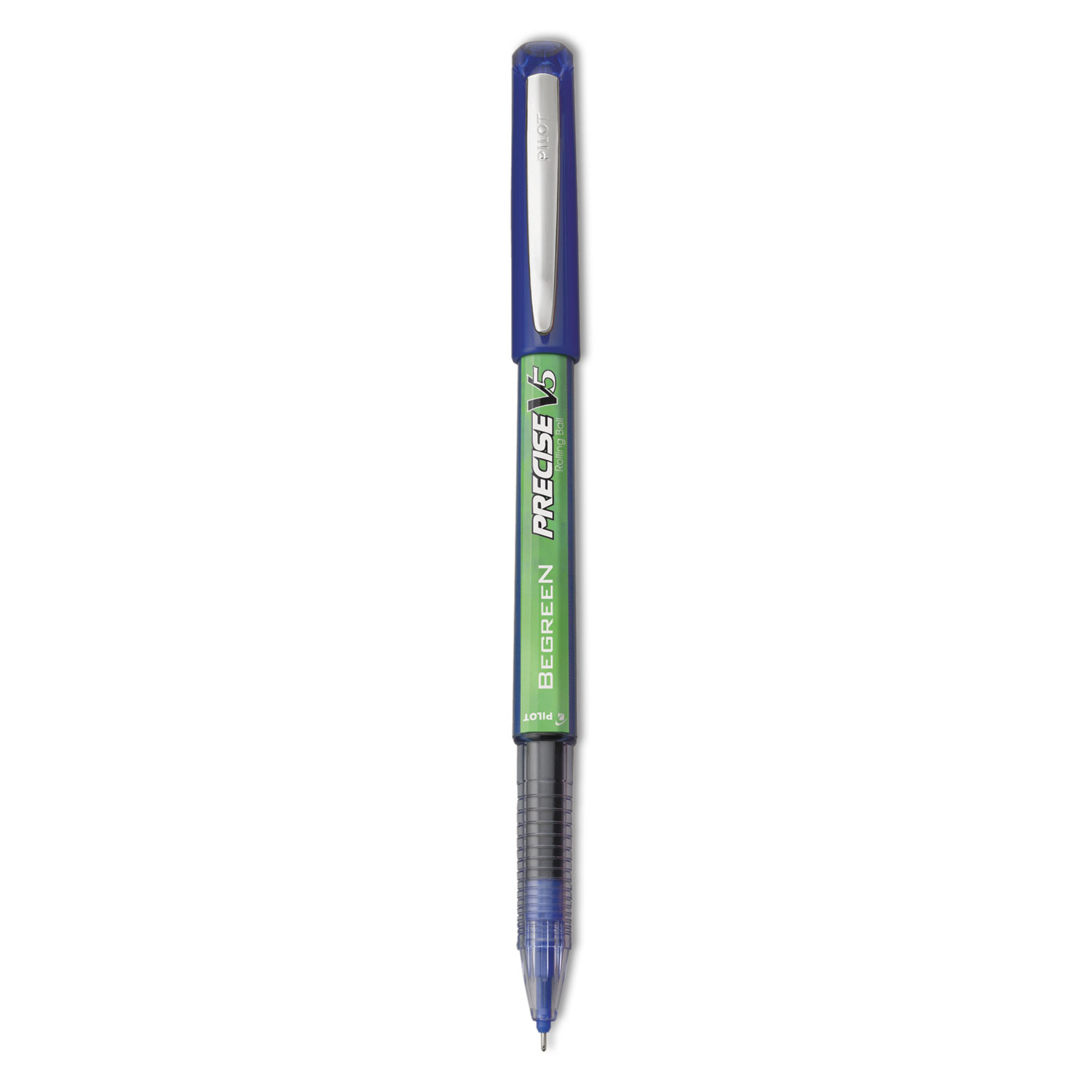  Pilot 26301 Precise V5 BeGreen Stick Roller Ball Pen, 0.5mm, Blue Ink/Barrel, Dozen (PIL26301) 