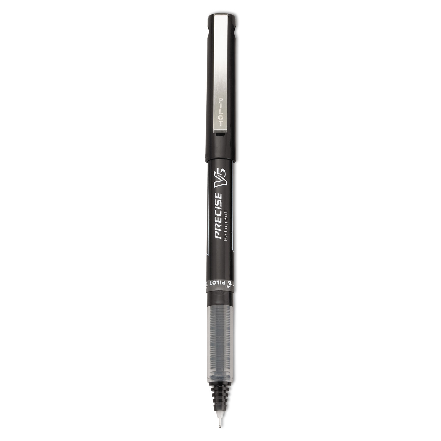  Pilot 35334 Precise V5 Stick Roller Ball Pen, Extra-Fine 0.5mm, Black Ink/Barrel, Dozen (PIL35334) 