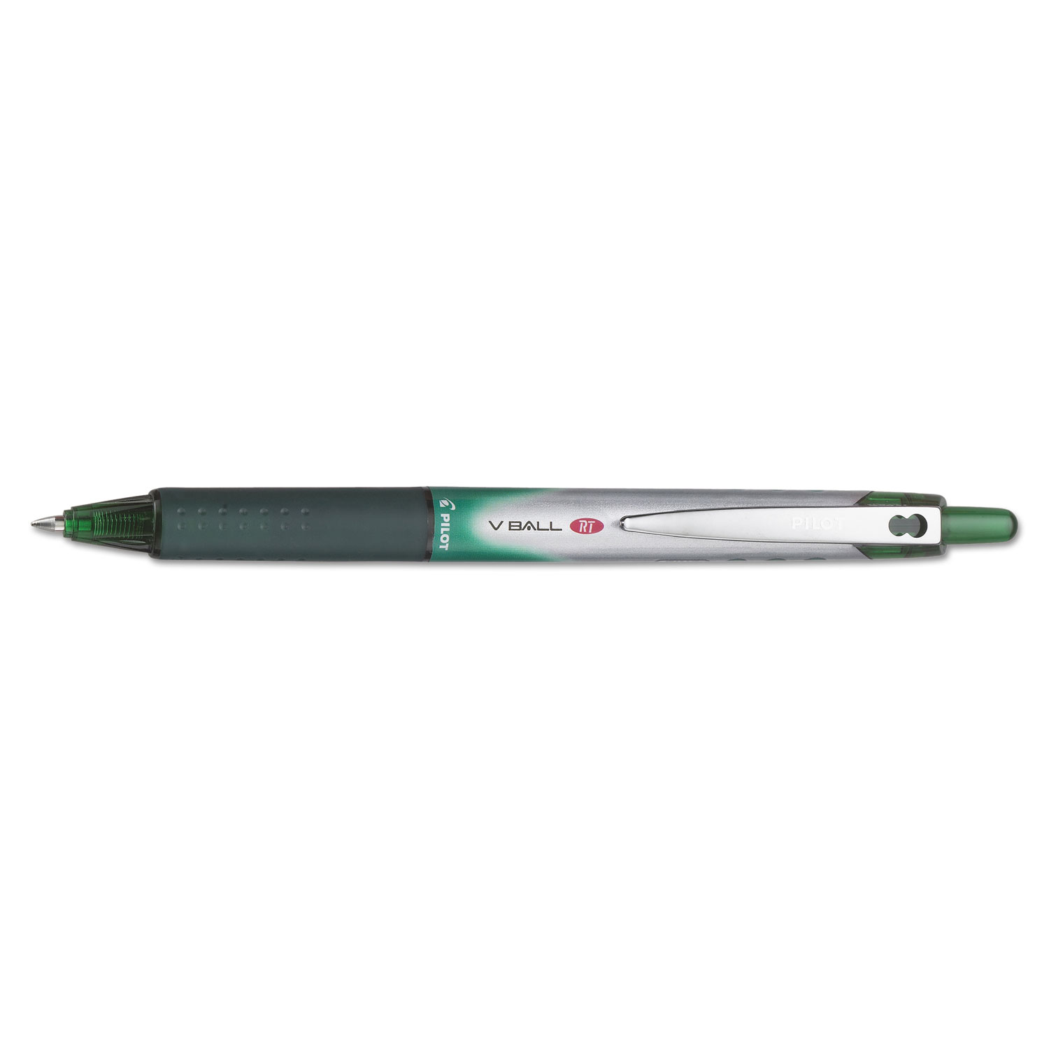 VBall RT Liquid Ink Retractable Roller Ball Pen, Green Ink, .7mm, Dozen
