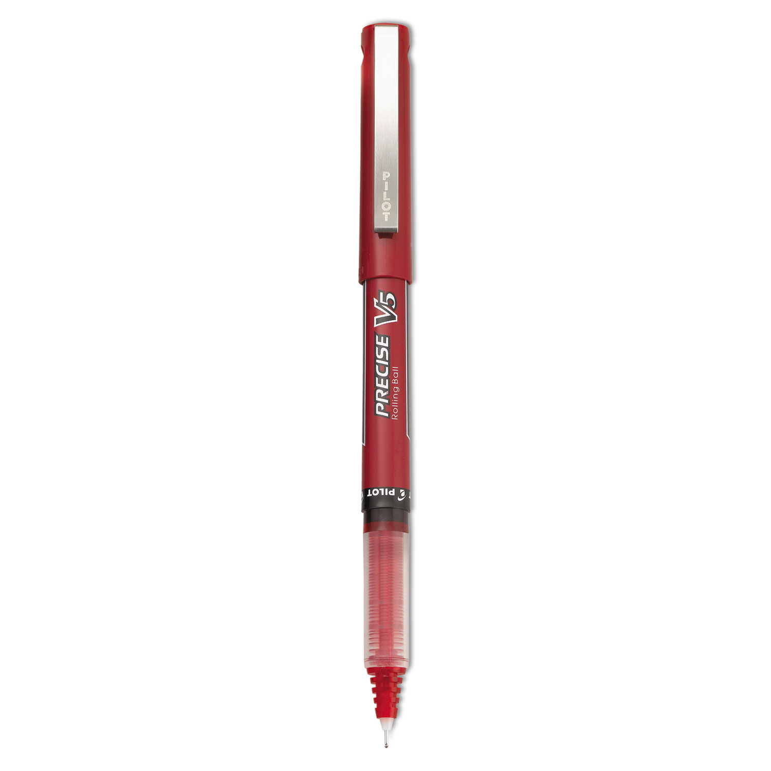  Pilot 35336 Precise V5 Stick Roller Ball Pen, Extra-Fine 0.5mm, Red Ink/Barrel, Dozen (PIL35336) 