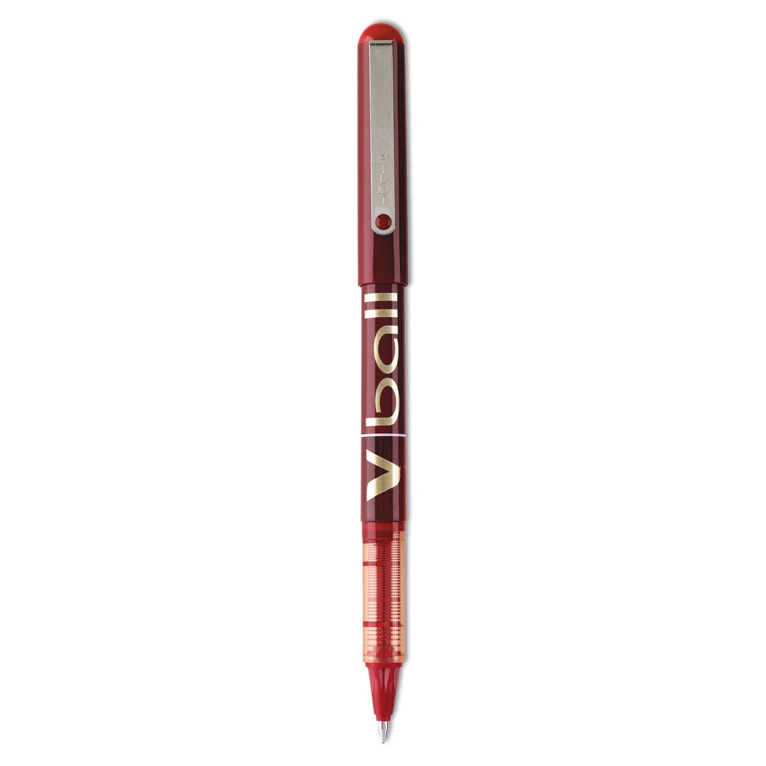  Pilot 35114 VBall Liquid Ink Stick Roller Ball Pen, Fine 0.7mm, Red Ink/Barrel, Dozen (PIL35114) 