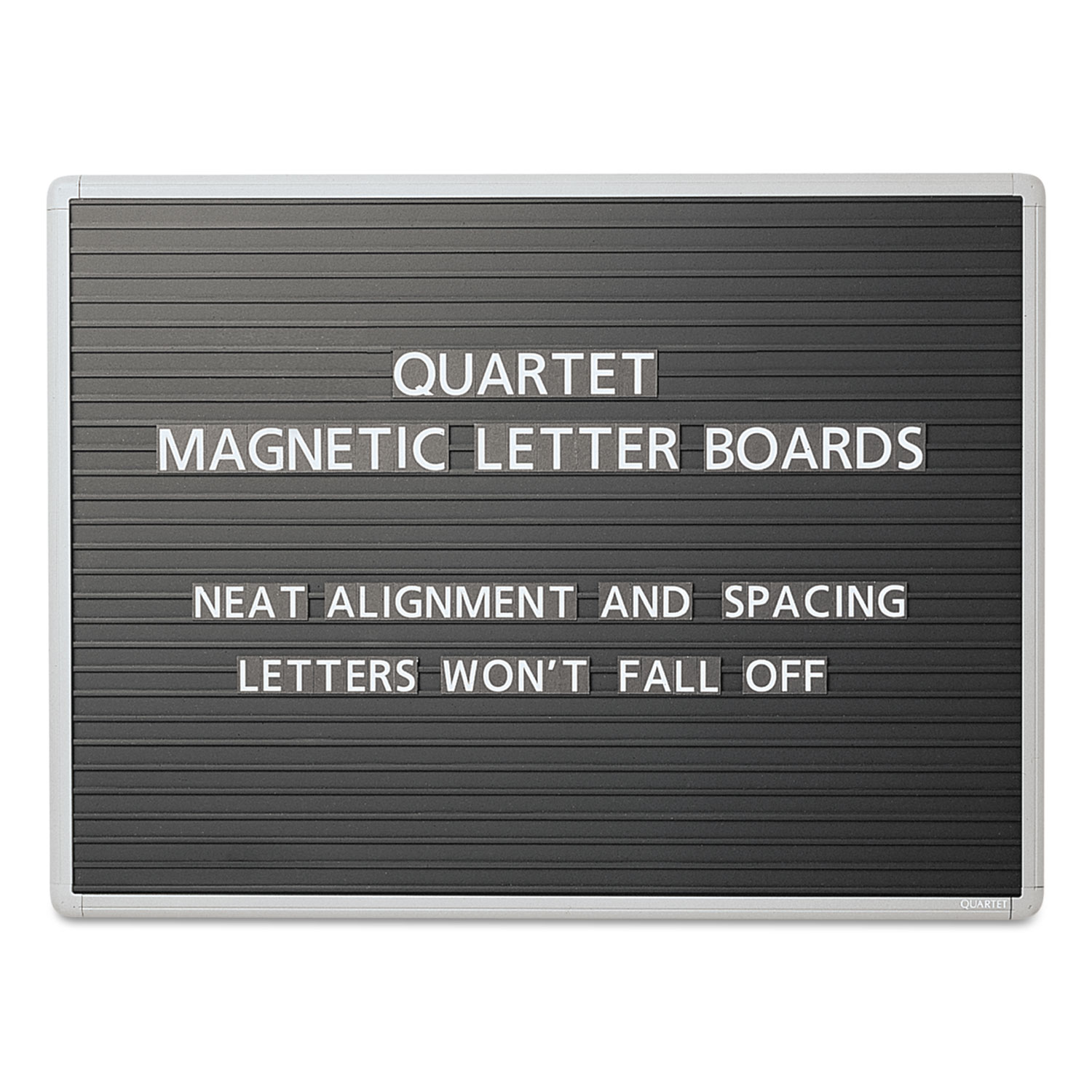 Magnetic Wall Mount Letter Board, 36 x 24, Black, Gray Aluminum Frame