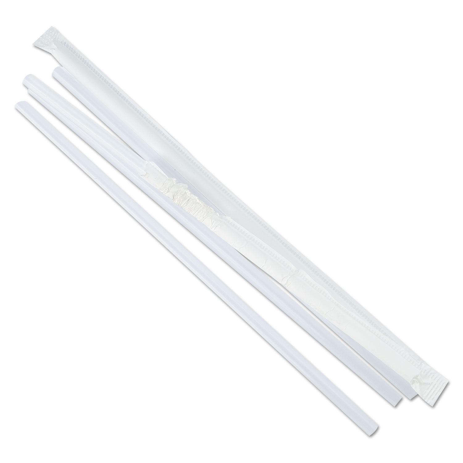 Jumbo Straws, 7 3/4, Plastic, Translucent, 500/Pack, 24 Packs/Carton