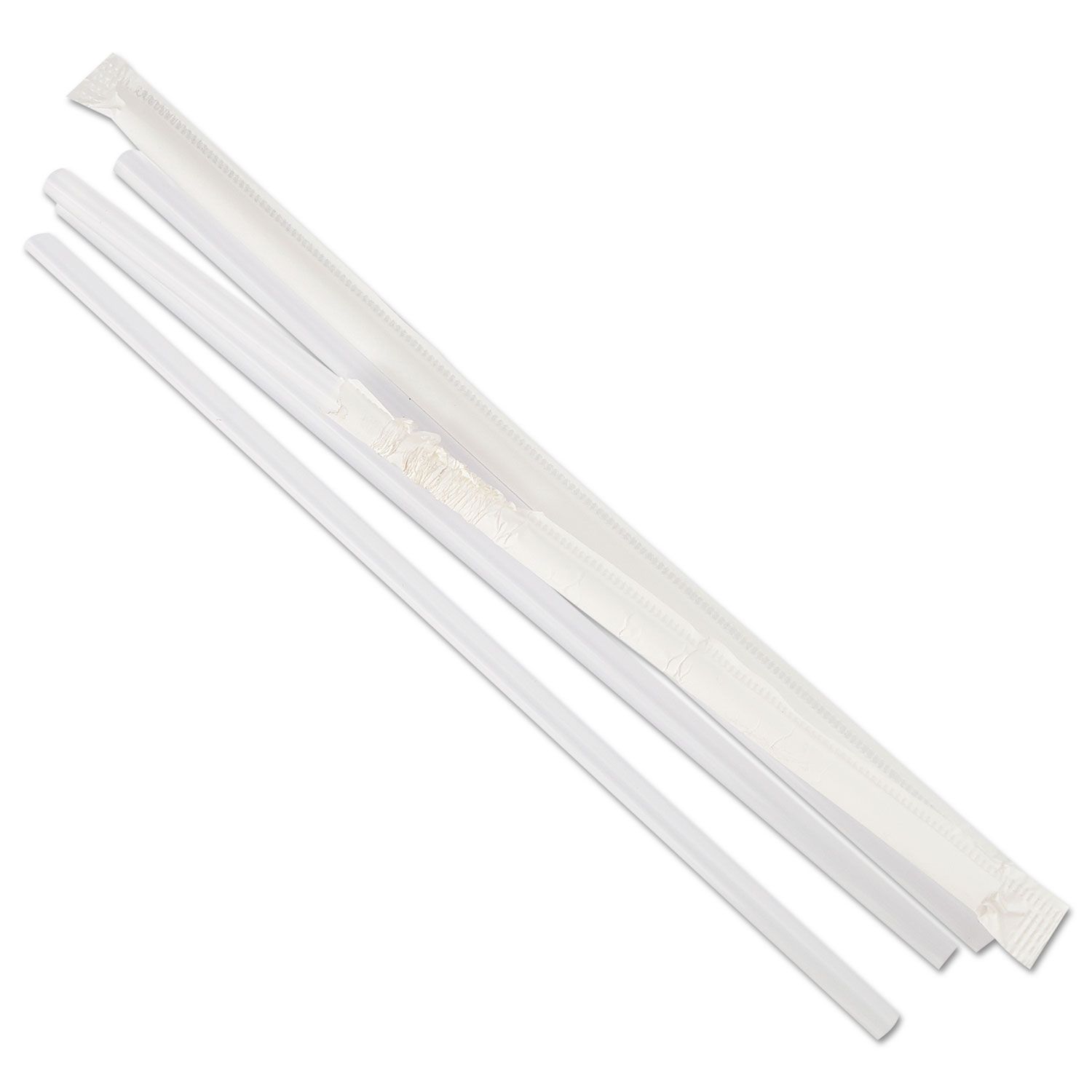 Jumbo Straws, 7 3/4, Plastic, Translucent, 500/Pack