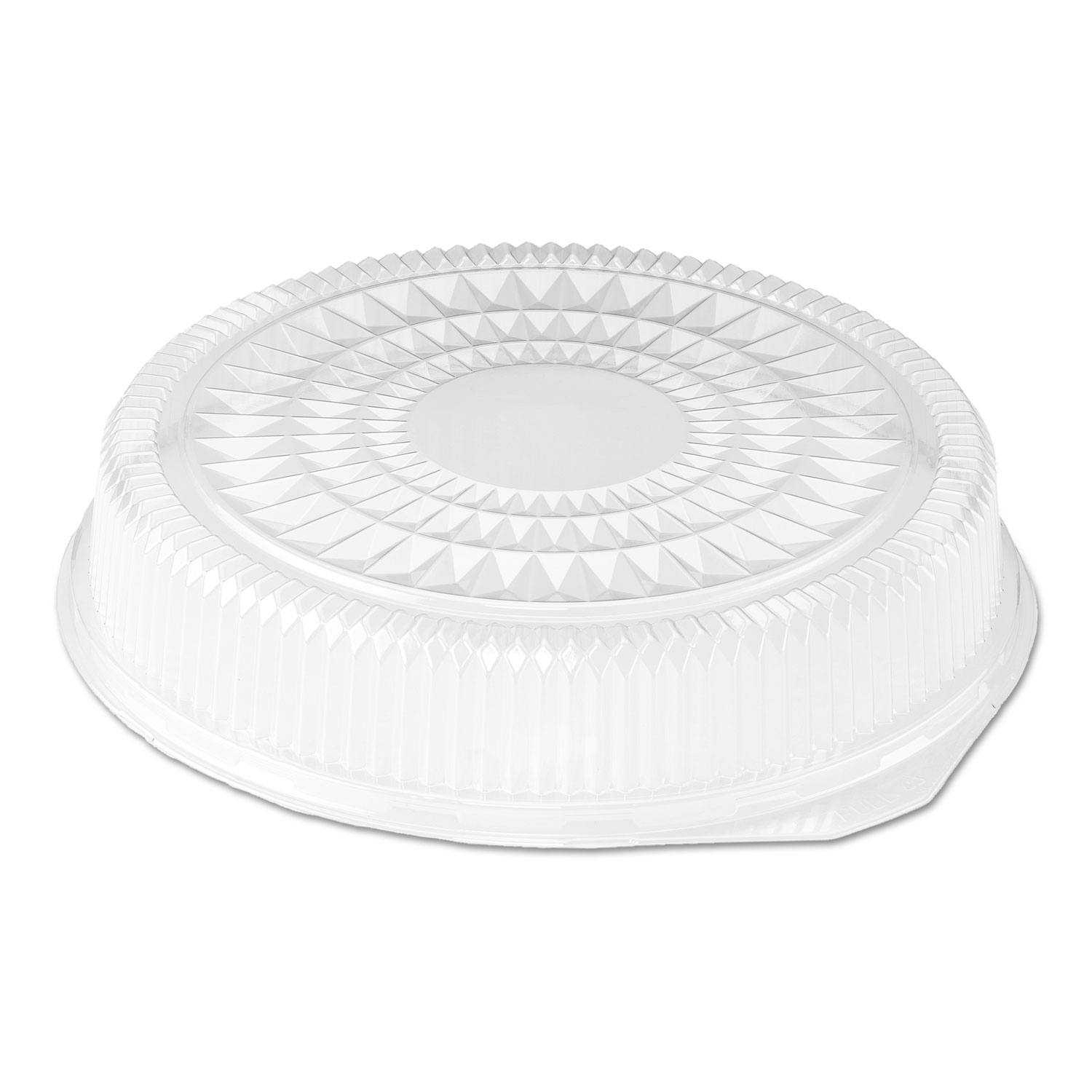 Plastic Dome Lid, Round, Embossed, Clear, Fits 212/213, 25/Carton