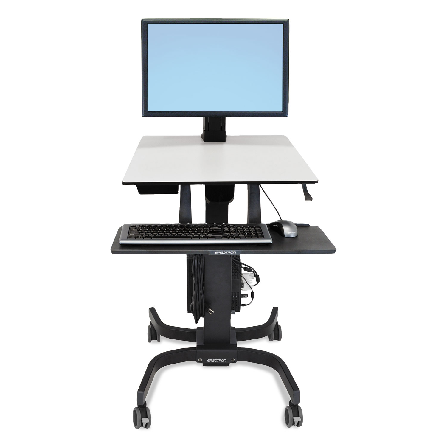  WorkFit by Ergotron 24-216-085 WorkFit-C Sit-Stand Workstation, Single HD, 36.5w x 32.25d x 49.13h, Black (ERG24216085) 