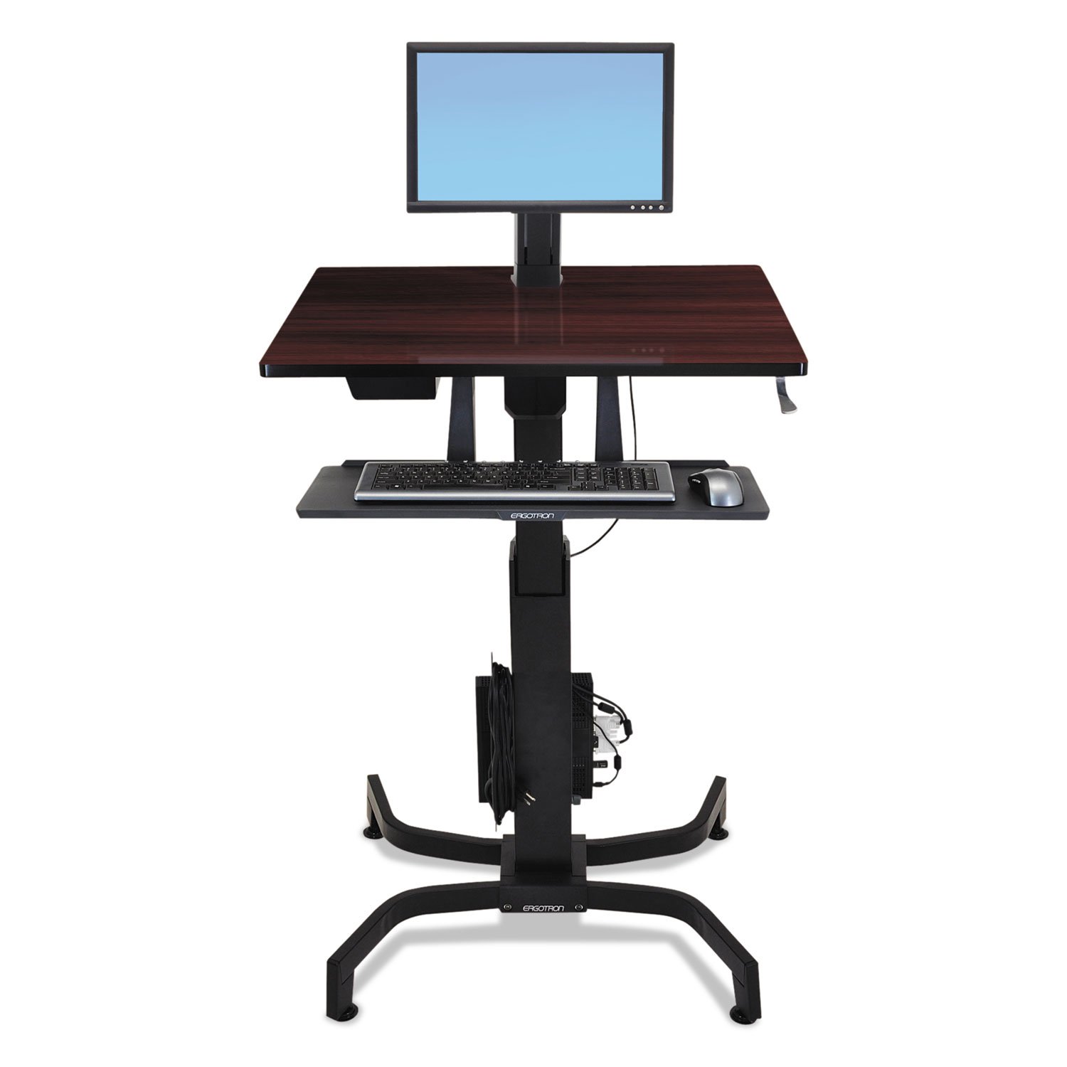 WorkFit-PD Sit-Stand Workstation, 31 1/2 x 23 1/2 x 29 1/2, Walnut/Black