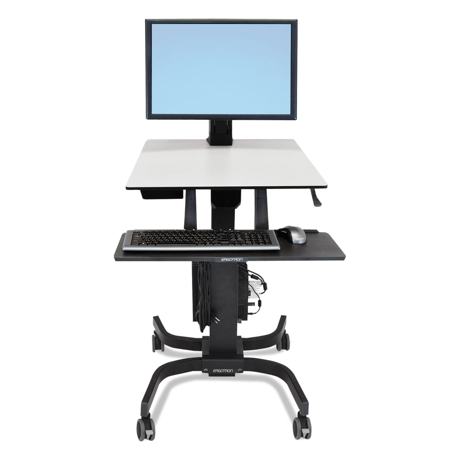  WorkFit by Ergotron 24-215-085 WorkFit-C Sit-Stand Workstation, Single LD, 36.5w x 32.25d x 49.13h, Black (ERG24215085) 