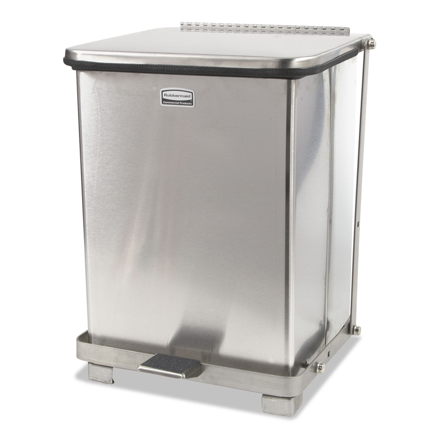  Rubbermaid Commercial FGST7SSRB Defenders Medical Step Can, Square, 7 gal, 12 Square, 17h, Stainless Steel (RCPST7SSRB) 