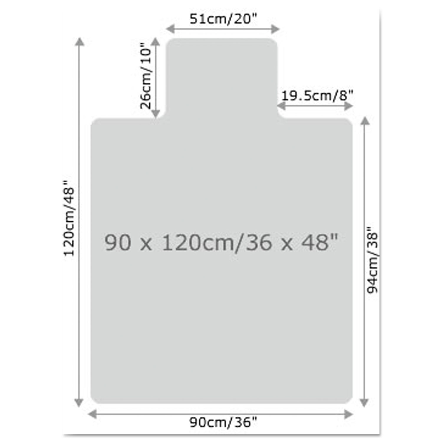Floortex® EcoTex Revolutionmat Recycled Chair Mat for Hard Floors, 48 x