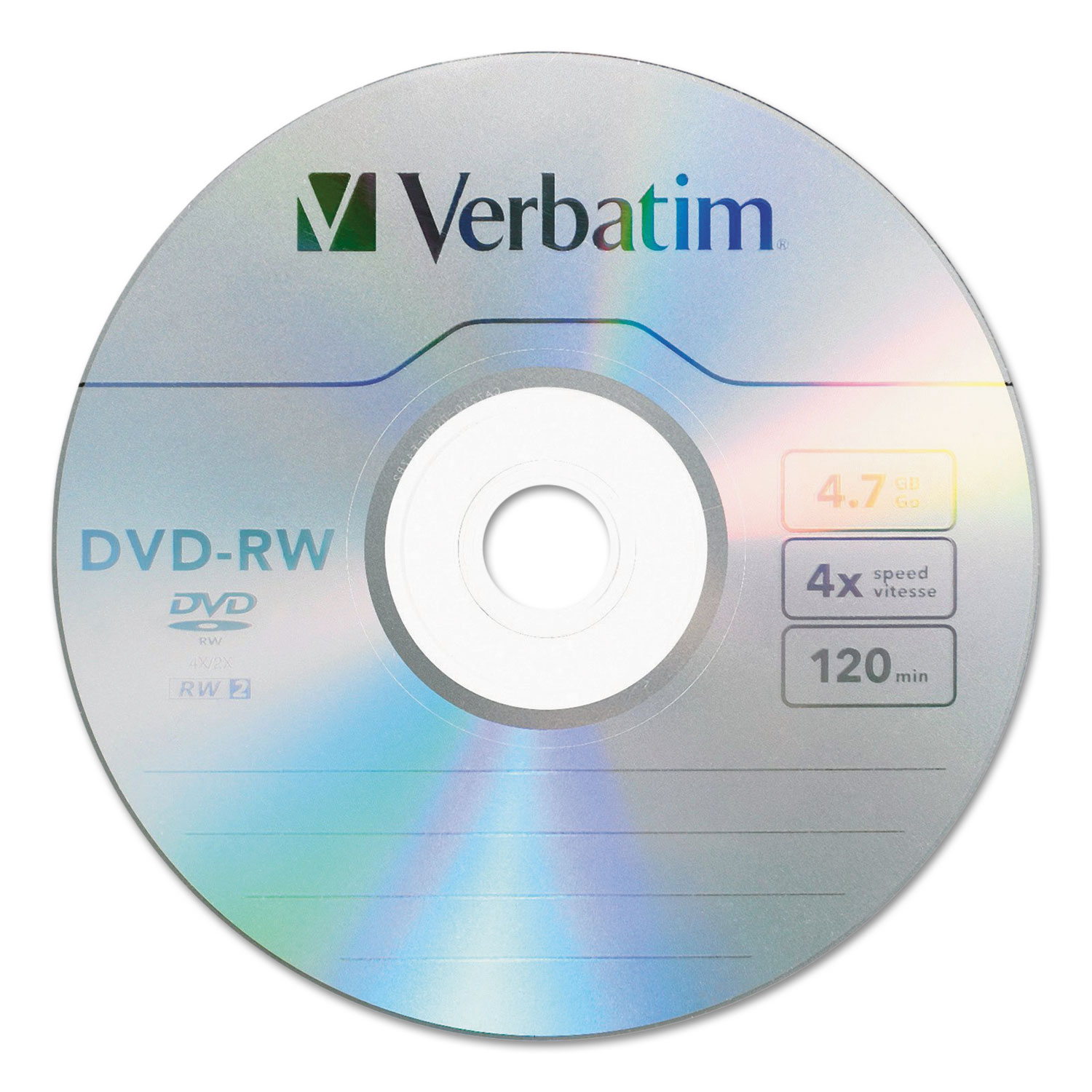  Verbatim 95179 DVD-RW, 4.7GB, 4X, 30/PK Spindle (VER95179) 