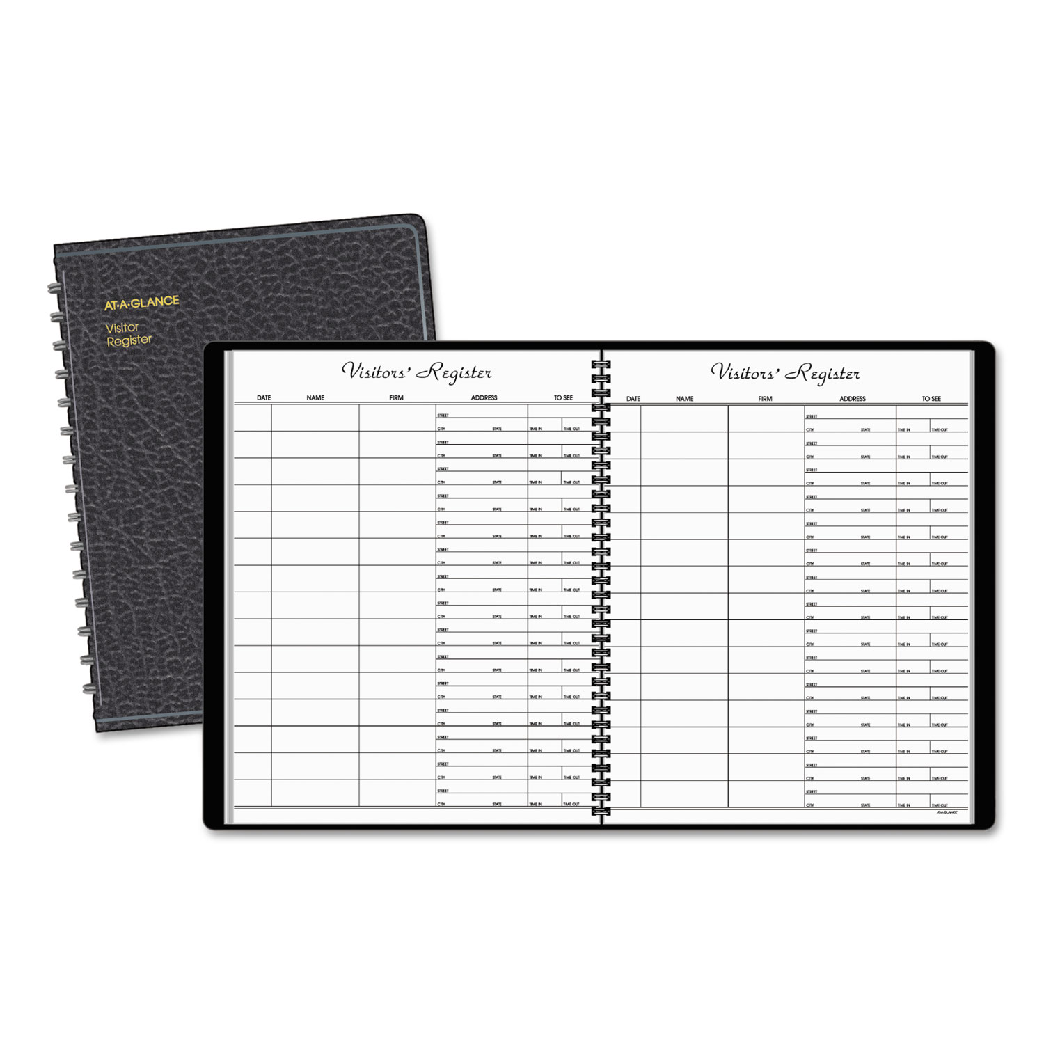  AT-A-GLANCE 80-580-05 Recycled Visitor Register Book, Black, 8.38 x 10.88 (AAG8058005) 