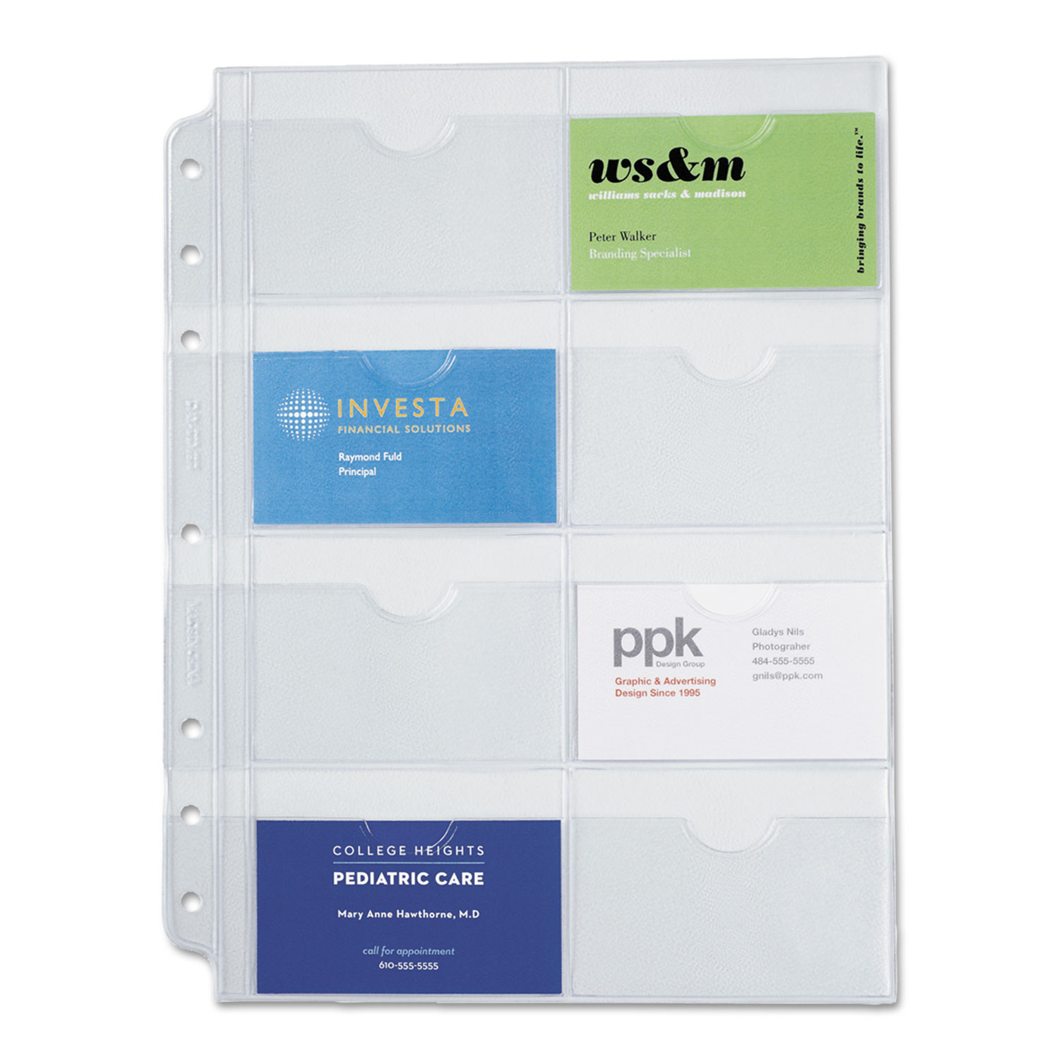  Day-Timer 87325 Business Card Holders for Looseleaf Planners, 8 1/2 x 11, 5/Pack (DTM87325) 