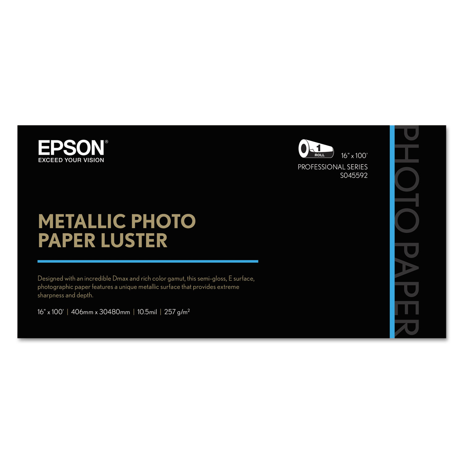 Professional Media Metallic Photo Paper, 10.5 mil, 16