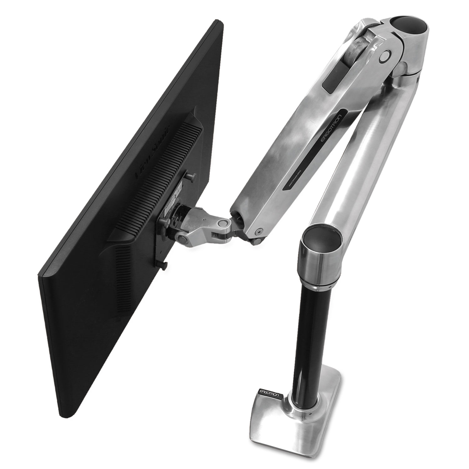 LX Sit-Stand Workstation Mount LCD Arm, Polished Aluminum
