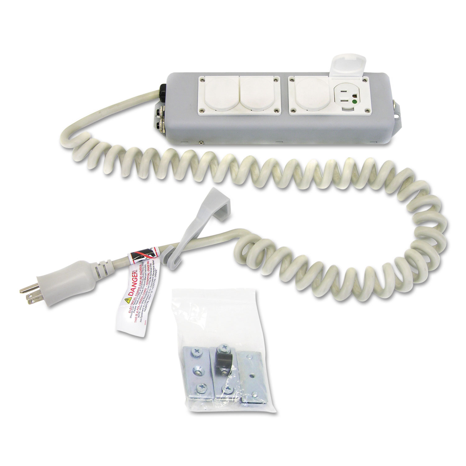  Ergotron 97-466-214 Medical-Grade Power Strip for Patient-Care Vicinity, 4 Outlets, 4 ft Cord (ERG97466214) 
