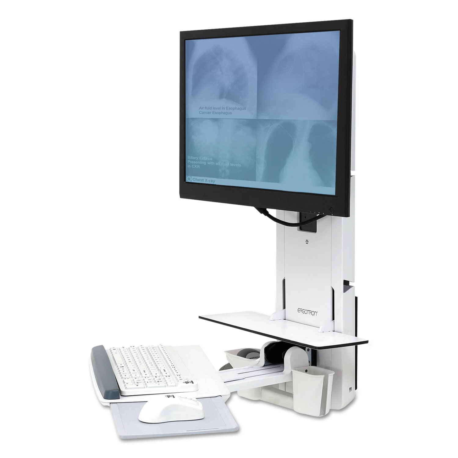  Ergotron 61-080-062 StyleView Sit-Stand Vertical Lift For Patient Rooms, 18.38w x 19.88d x 29h, White (ERG61080062) 