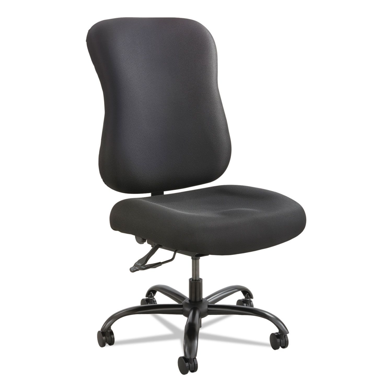  Safco 3590BL Optimus High Back Big and Tall Chair, Fabric Upholstery, Supports up to 400 lbs., Black Seat/Black Back, Black Base (SAF3590BL) 