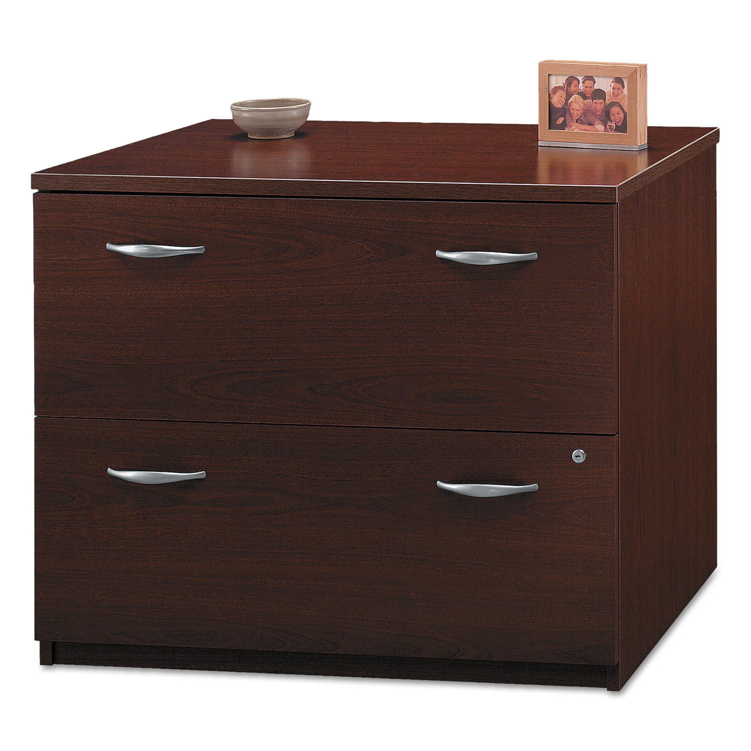 Series C Collection 2 Drawer 36W Lateral File (Assembled), Mahogany