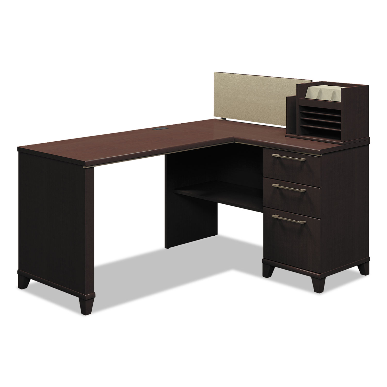 Enterprise Collection 60W x 47D Corner Desk, Mocha Cherry (Box 1 of 2)
