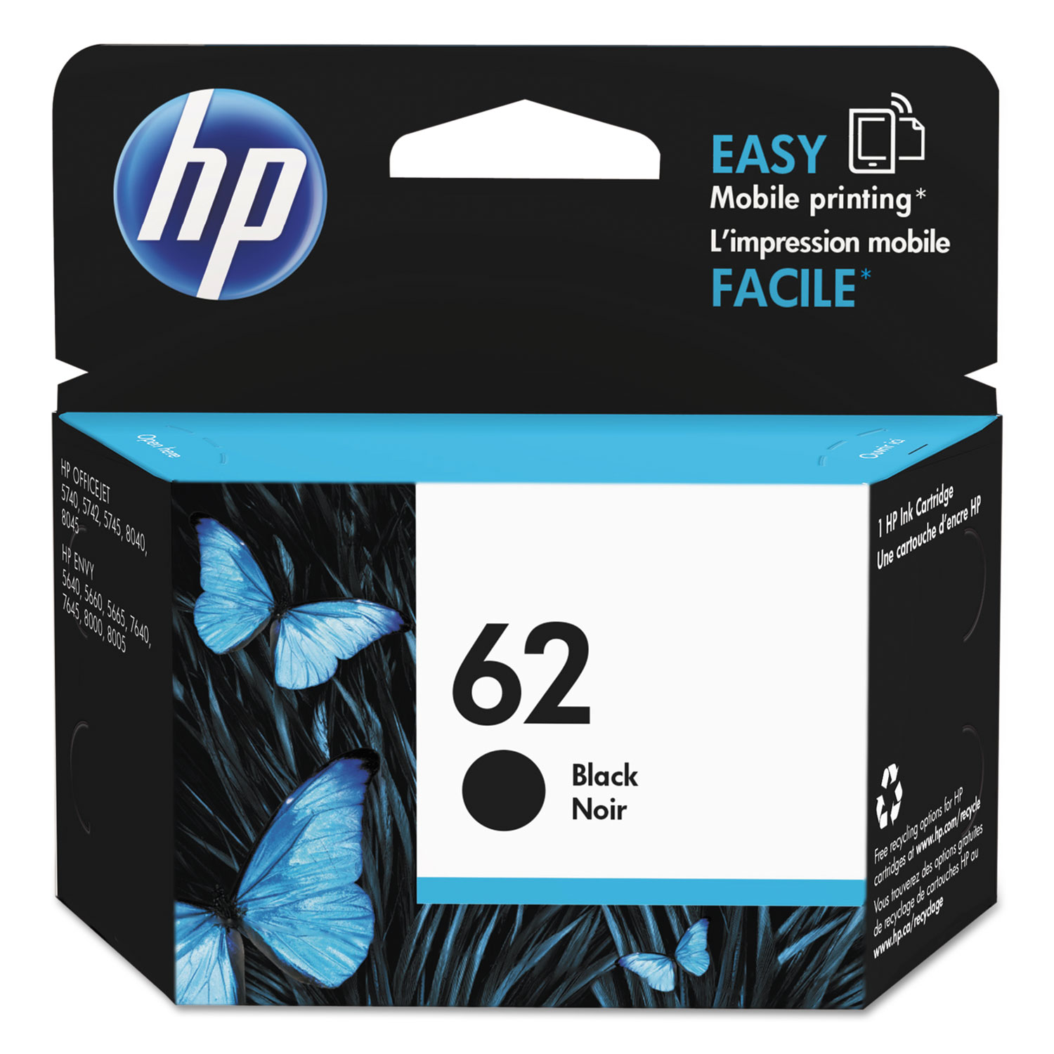 Hp 62 C2p04an Black Original Ink Cartridge Burris Inc 1228