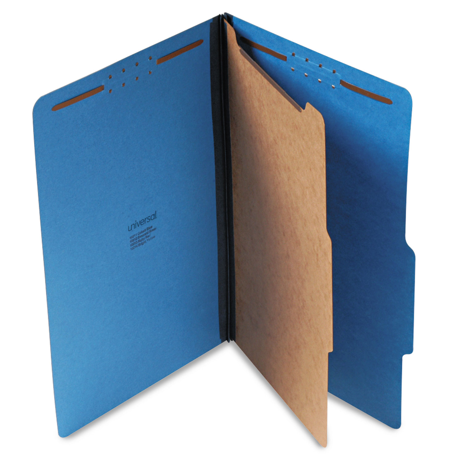  Universal UNV10211 Bright Colored Pressboard Classification Folders, 1 Divider, Legal Size, Cobalt Blue, 10/Box (UNV10211) 