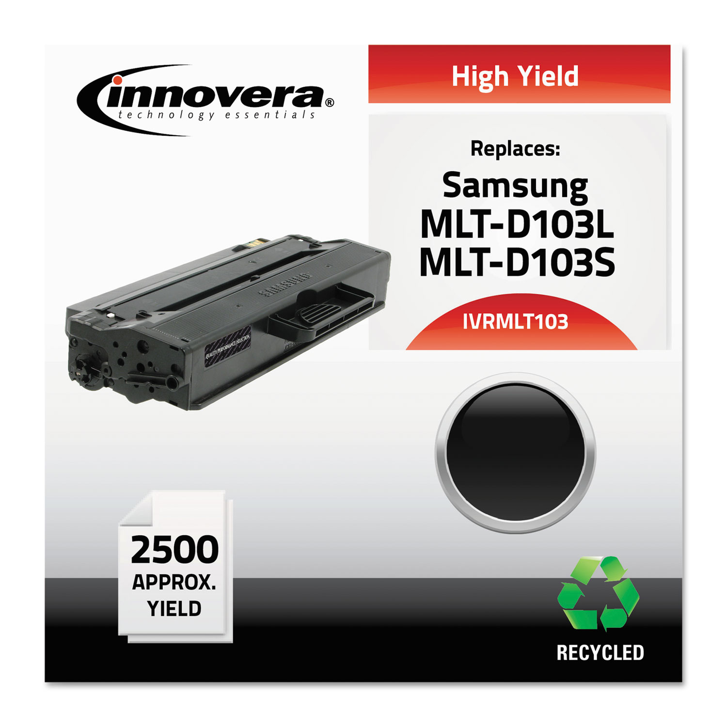  Innovera IVRMLT103 Remanufactured MLT-D103L (MLT-103) High-Yield Toner, 2500 Page-Yield, Black (IVRMLT103) 