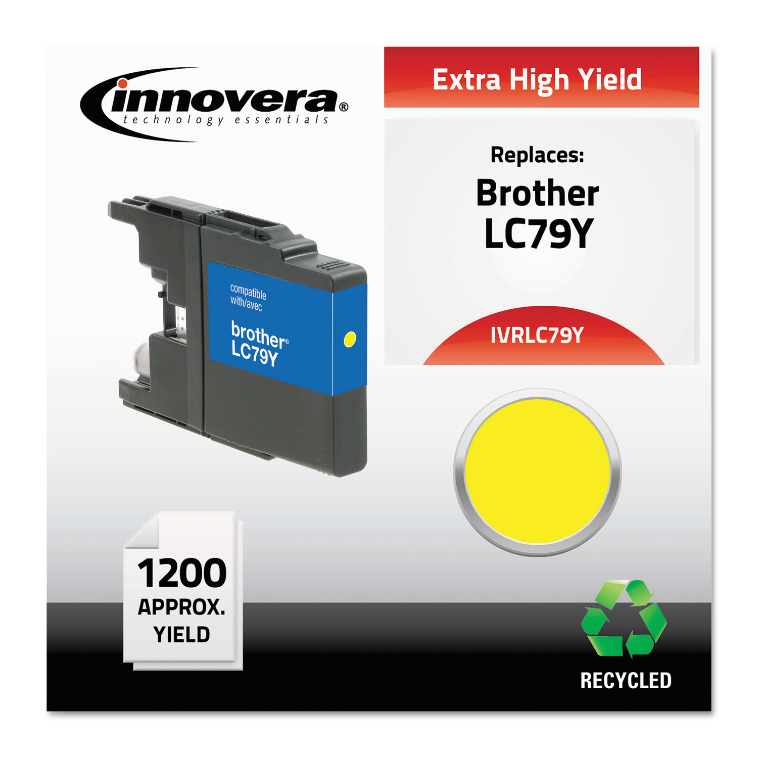 Remanufactured LC79Y Extra High-Yield Ink, 1200 Page-Yield, Yellow