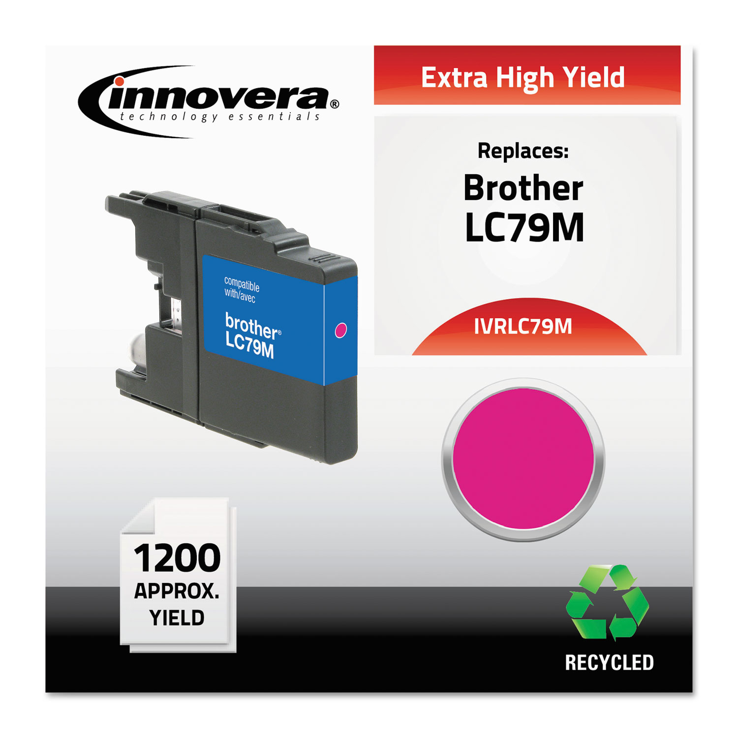  Innovera IVRLC79M Remanufactured LC79M Extra High-Yield Ink, 1200 Page-Yield, Magenta (IVRLC79M) 