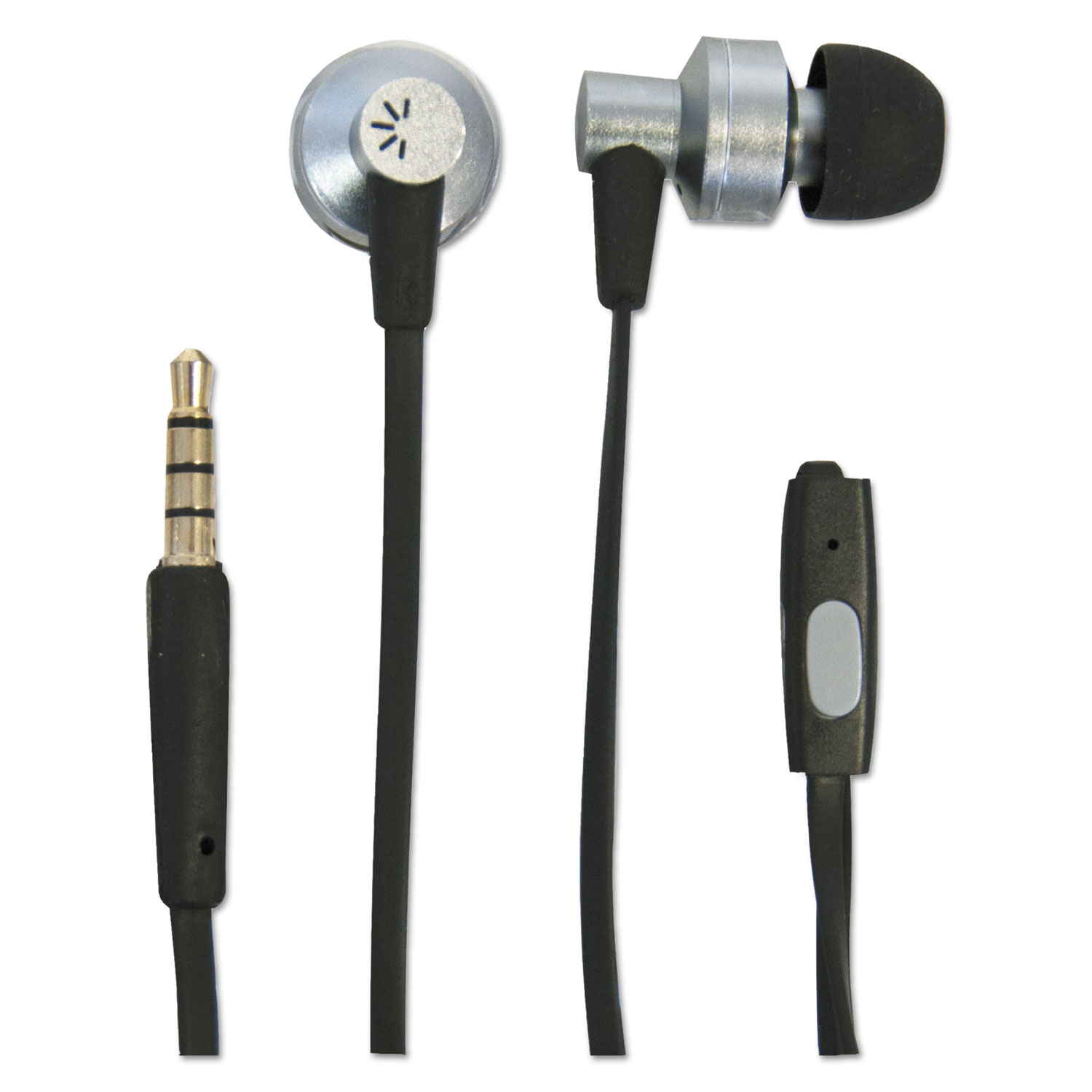 400 Series Earbuds, 4 ft Cord, Black/Silver