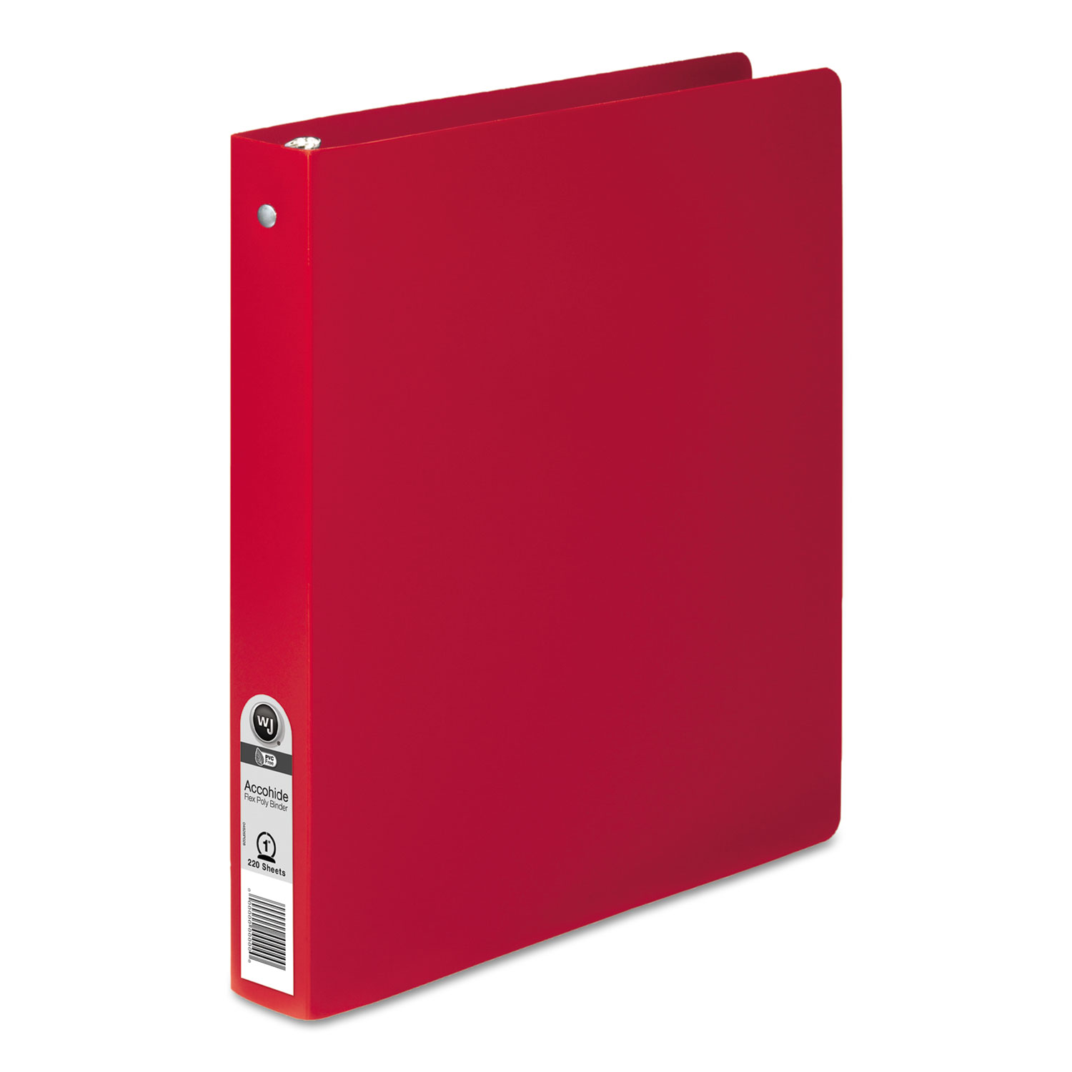 ACCOHIDE Poly Round Ring Binder, 35-pt. Cover, 1 Cap, Executive Red