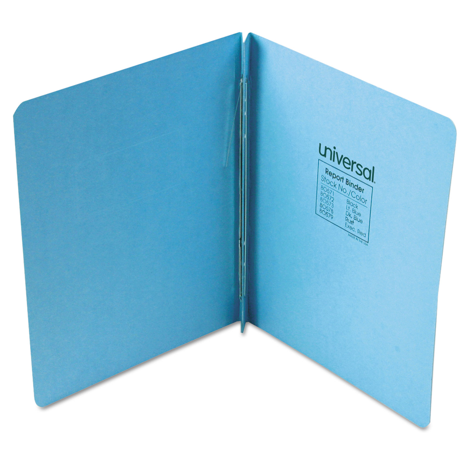 Pressboard Report Cover, Prong Clip, Letter, 3 Capacity, Light Blue